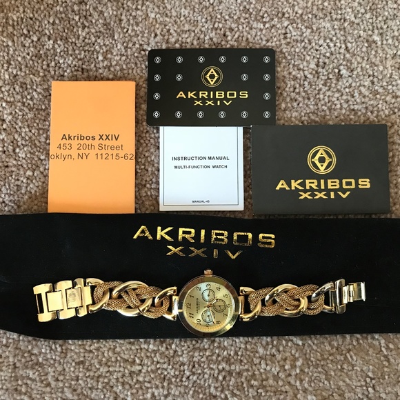Akribos XXIV Accessories - Akribos XXIV Womens Watch Gold Tone Multi-Function